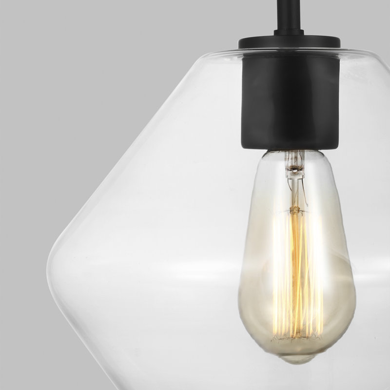 Luminaire suspendu géométrique 1 lumière Rooks, Nuit noire
