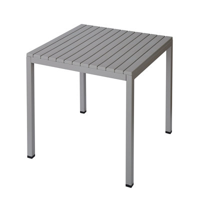 Plastic Outdoor Dining Table With Metal Legs, Weather Resistance, Home Patio Table, Restaraunt Outdoor Table, Quick Assembly