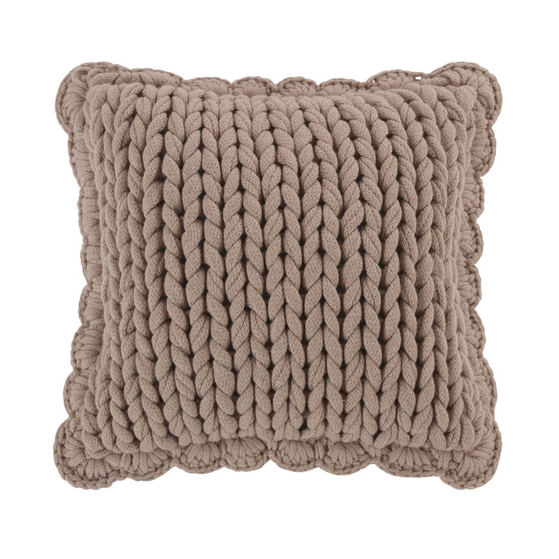 Donna Sharp Chunky Knit Taupe Woven Decor Pillow, Taupe