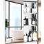 Organisateur de salle de bain en miroir 24 po x 26 po en acier inoxydable - Armoire avec grand espace de rangement mural à l'avant