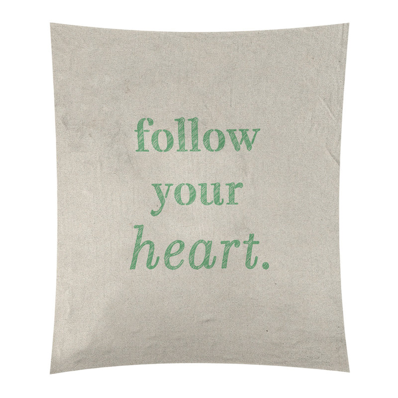 Tapisserie en polyester suivre votre de cotation cardiaque, H 80 po x l 68 po, Blanc / vert