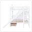 Lit superposé de style château double avec 2 tiroirs, 3 tablettes et glissière - blanc-129746799