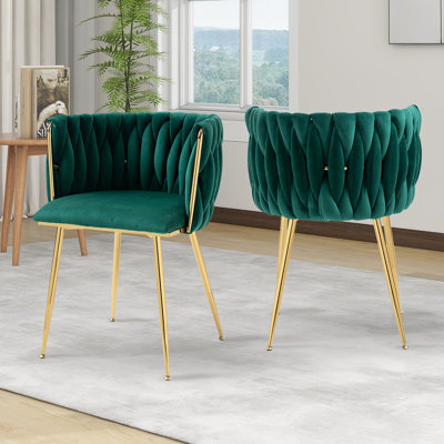 Chaise d'appoint rembourrée en velours Evanni