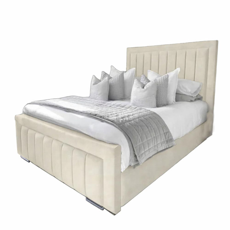 Abianna Upholstered Bed, Single (3'), Cream