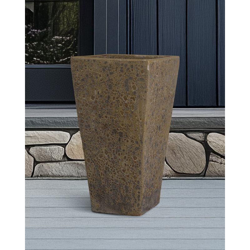 CRISCO TALL SQUARE PLANTER, 31.5" H x 17" W x 17" D, Brown