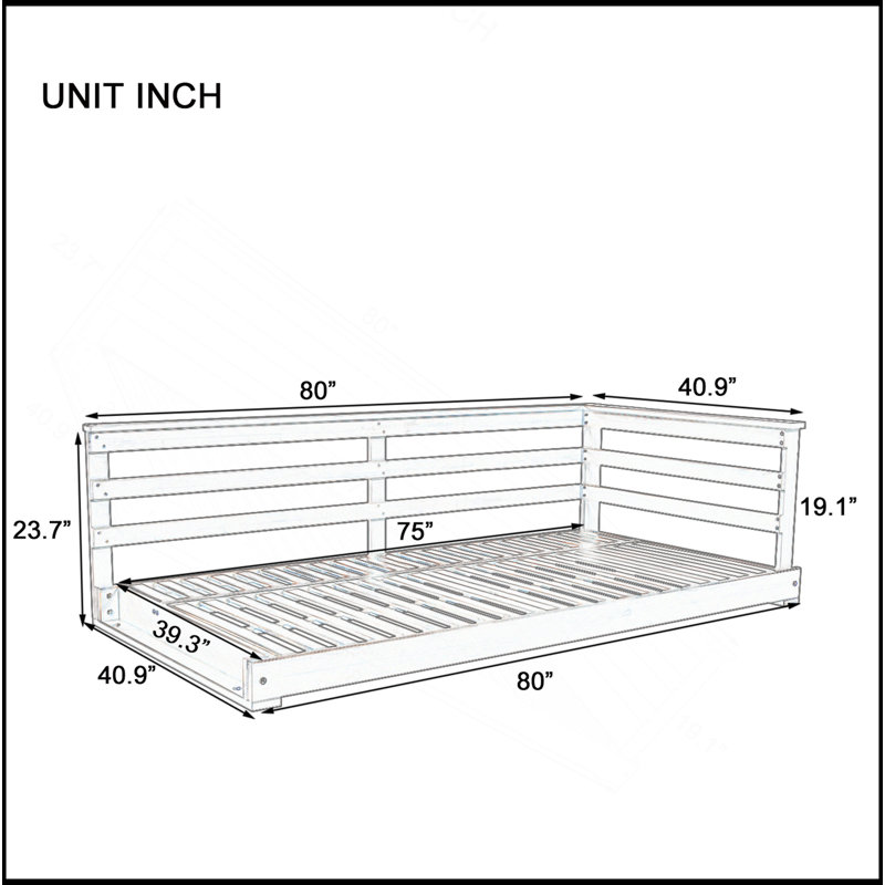 Cadre de balancelle en bois pour lit de balançoire de taille simple avec 4 cordes de chanvre de 96 pouces pour la cour, le jardin