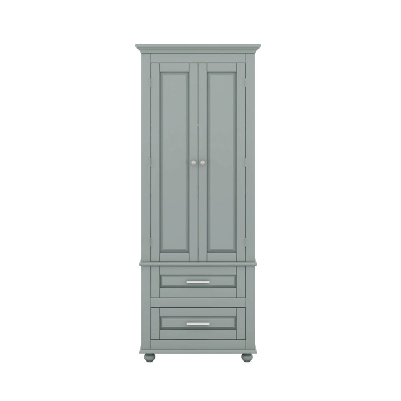 Storage Cabinet With 2 Drawers, Gray