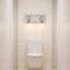 Éclairage pour salle de bain 2 lumières en nickel brossé avec abat-jour en verre transparent Solara-2128258092