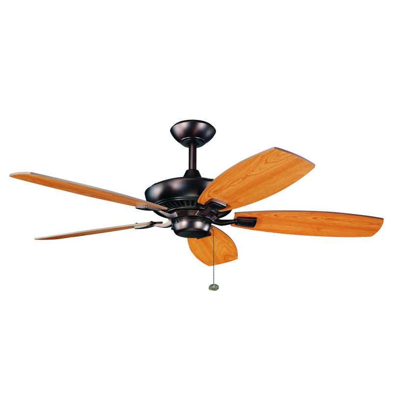 Ventilateur de plafond Kichler Canfield, Bronze huilé avec pales en noyer et en cerisier