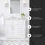 Meuble-lavabo autoportant blanc simple 36 po avec plateau en marbre d'ingénierie Athea, quincaillerie en nickel brossé Athea-300792183