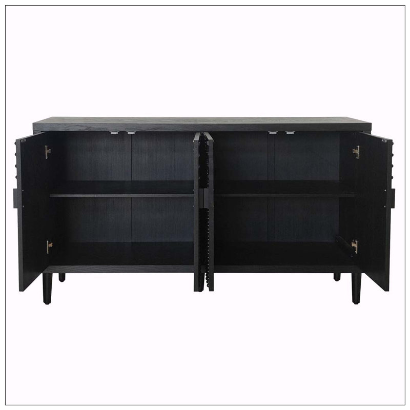 Cabine de rangement moderne en bois noir, 59 pouces - noir