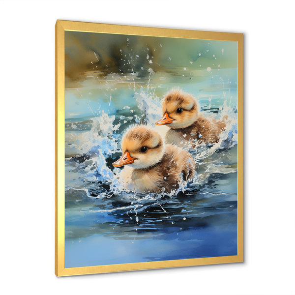 August Grove® Playful Paddler Ducklings Duck Animal Wall Art Wayfair