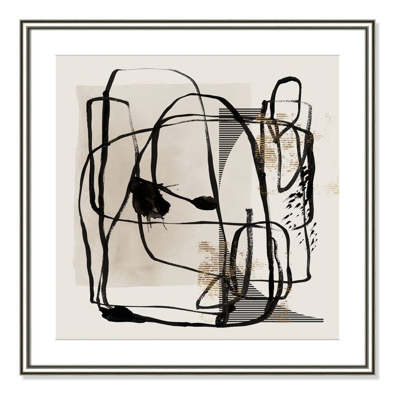 «Blot I» par Isabelle Z, 28.75'' W x 28.75'' H, Matted Print, Argent classique