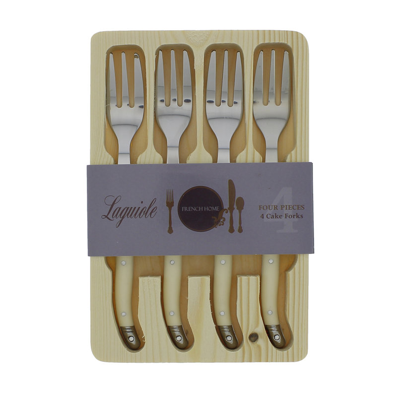 Laguiole Stainless Steel Dessert Fork, White