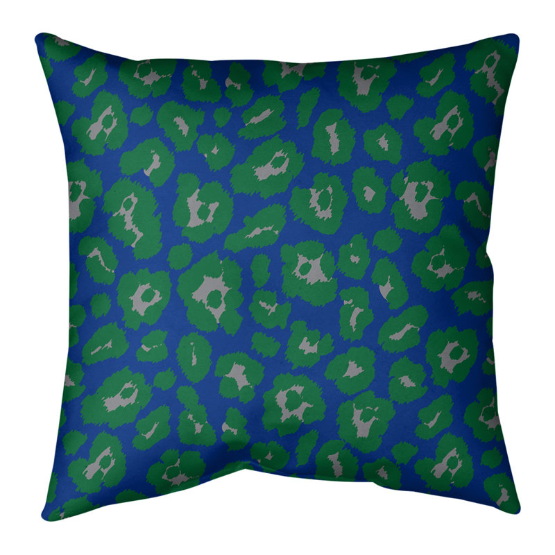 Housse de coussin carré, 14 po x 14 po, Simili daim, Bleu
