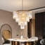 Lustre en cristal de style contemporain contemporain de 24 po de diamètre avec 4 niveaux de finition dorée