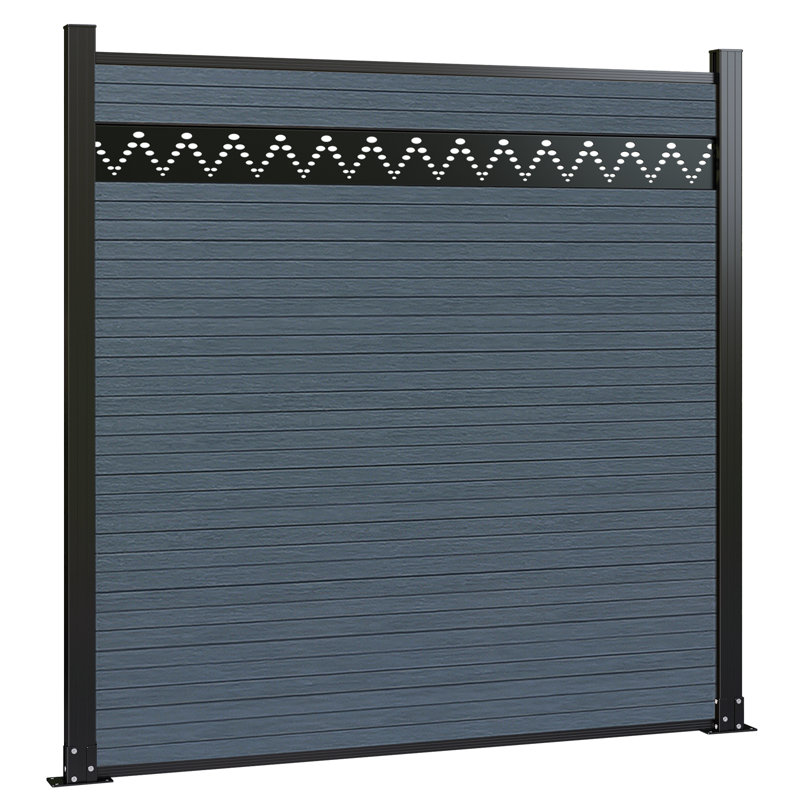 Composite Privacy Fence Panels With Decorative Cutouts, Gray, 1, Arched