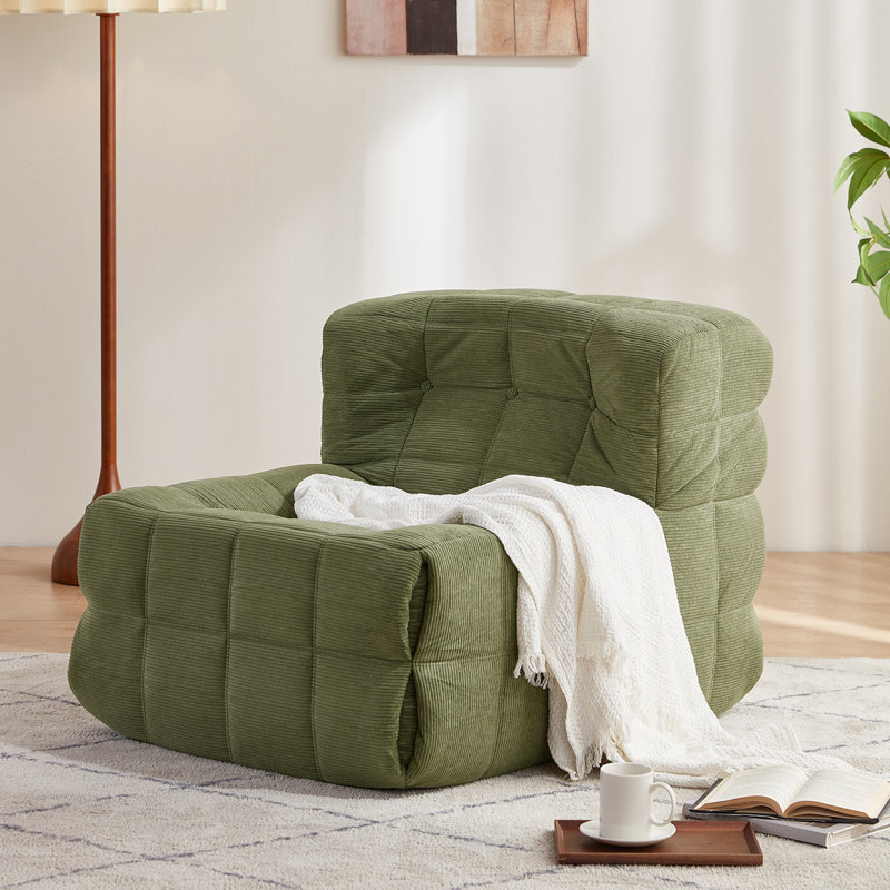 Bean Bag Chair, Green Corduroy