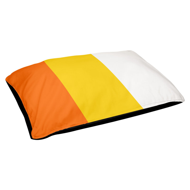 Coussin pour chien Tampa Bay, Très grand (H 17 po x l 50 po x P 40 po), Rouge-Orange / jaune / blanc