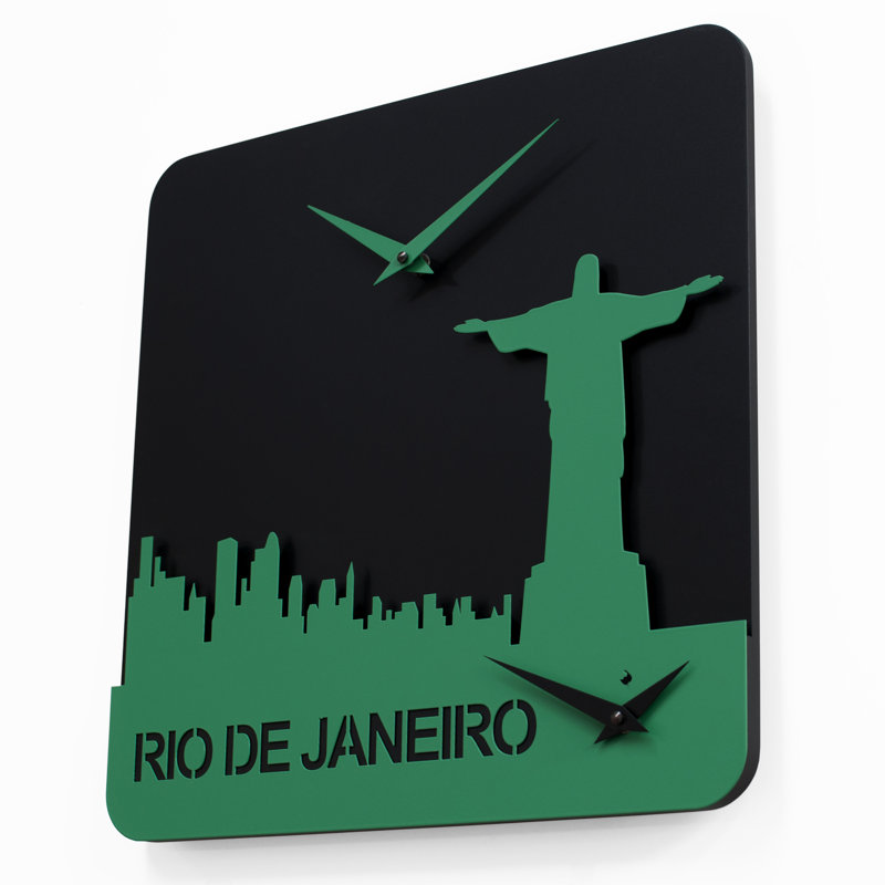 Saldana Wood Wall Clock, Green