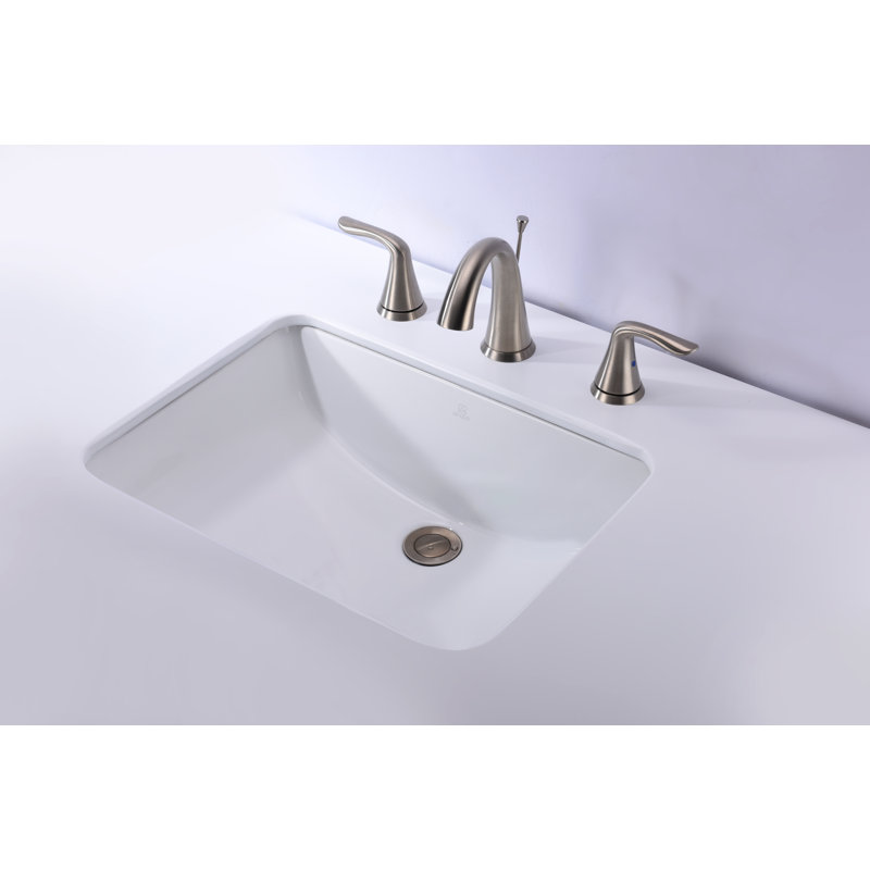 ANZZI Pegasus 14.5'' White Vitreous China Rectangular Bathroom Sink with Overflow