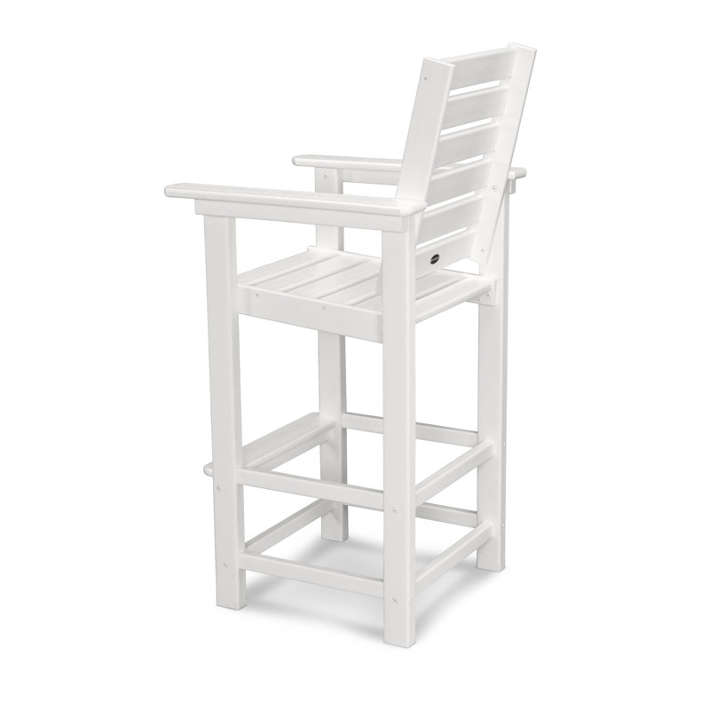 POLYWOOD Captain 2 - Person Patio Dining Set with Round Table , Cushions Included, White, 48"