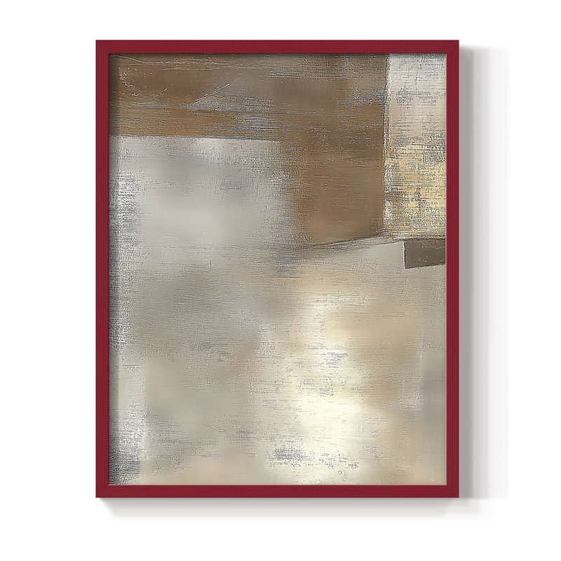 «Abstract CII», reproduction encadrée - prête à être accrochée, H 29 po x l 23 po, Rouge