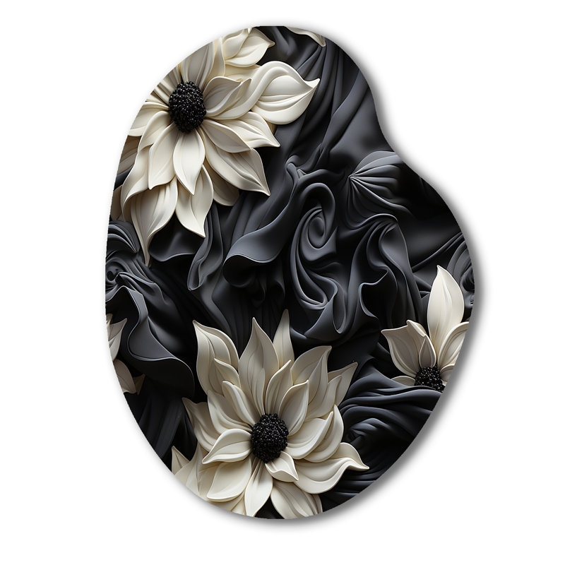 Harbert - Art floral asymétrique en métal en forme de poire, H 30 po x l 22 po x P 1 po