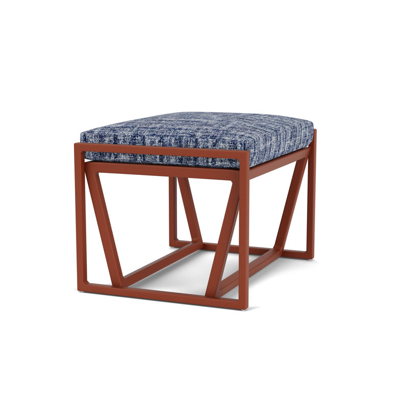 Summit Outdoor Ottoman, Woodland, Visions Cobalt