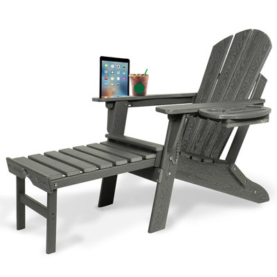 Adjustable Backrest Adirondack Chair HDPE Adirondack Chair with Ottoman