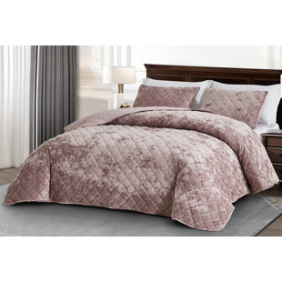 Winston Porter Scallop Ruffle Blush Pink Garment Washed Soft Solid Quilt  Set & Reviews