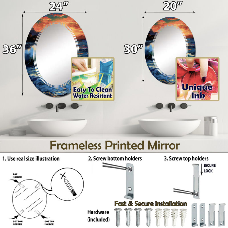 Miroir mural Ocarina, 30 po x 20 po