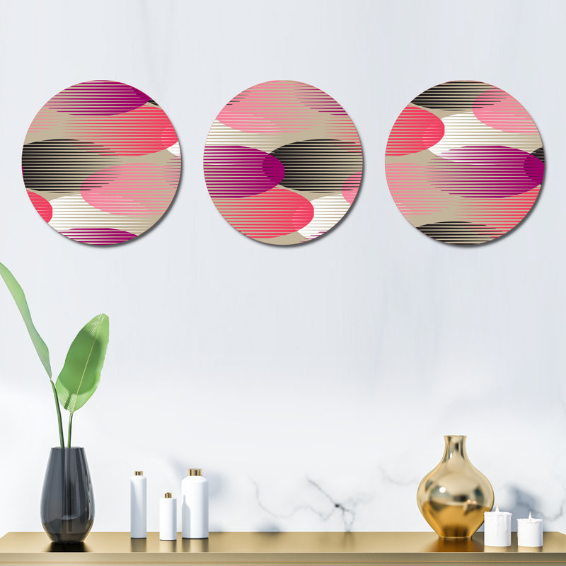 Ensemble de 3 décorations murales à motif circulaire rétro III
