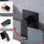 Robinet mural cascade noir mat - Acier inoxydable, valve en céramique pour lavabo et baignoire élégants, résistants à la corrosion, contrôle efficace de l'eau