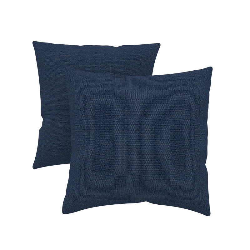 Coussins décoratifs Sunbrella® pour l'intérieur et l'extérieur, coussins carrés avec housses (ensemble de 2), Bleu