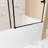 Matt Black Single Sliding Shower Door 56 - 60 "W X 60" H, 1/4 " 6 Mm  Tempered Glass, Proof Film, Stainless Steel Handle, Square Tube Track, American Bathroom Style, Large Wheels For Smooth And