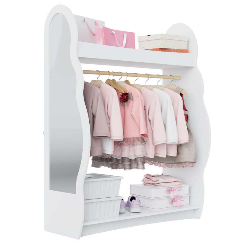 0 Door Manufactured Wood Wardrobe, White