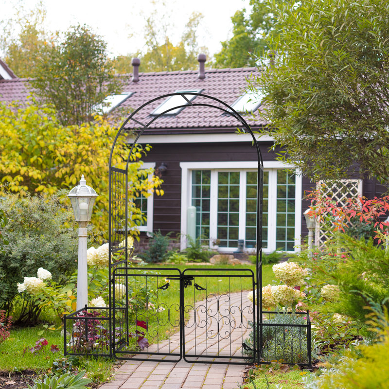78 W x 19.7 D Iron Arbor in Black