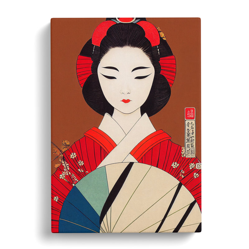 XV1022-4968X View Of A Geisha No.3 - Print, Wrapped Canvas, 50cm H x 35cm W, No Matte