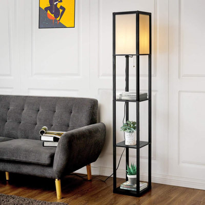 Ahmara 160cm Black Column Floor Lamp