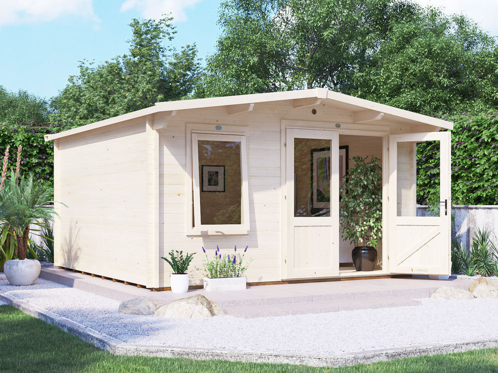 Dunster House Log Cabin, 45mm Wall Thickness, W4m x D4m / W13' x D13', Severn