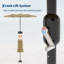 Parasol de patio de 15 pi avec base incluse, parasol de table de patio avec lumières solaires, 10 nervures robustes et protection contre les rayons UV-492979871