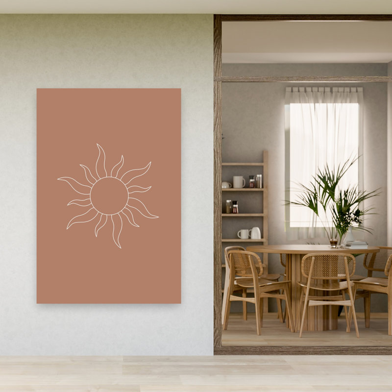 «Minimalist Sun Outline Abstract Minimalist Modern Architecture Landscape», reproduction d'art mural, 60" H x 40" W