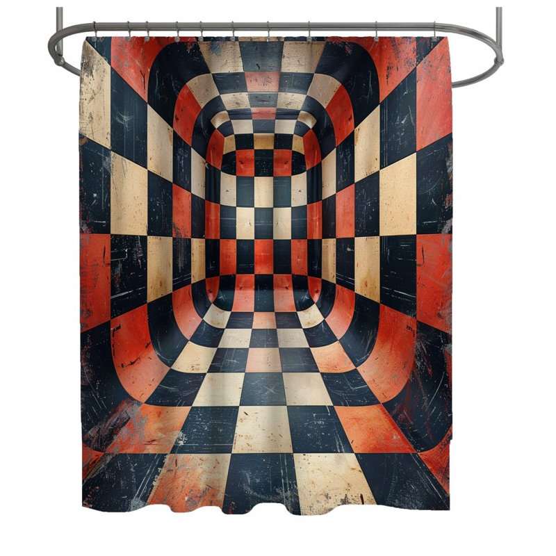 Vience Geometric Shower Curtain, 73" H x 70" W