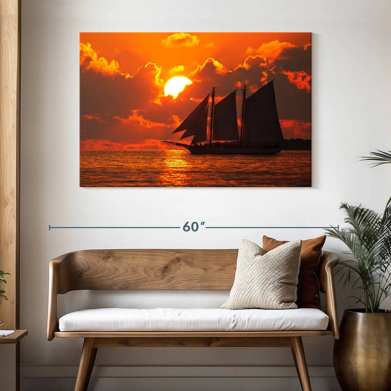 Gillard, Floride, Gillard, coucher de soleil, voilier, H 32 po x l 48 po