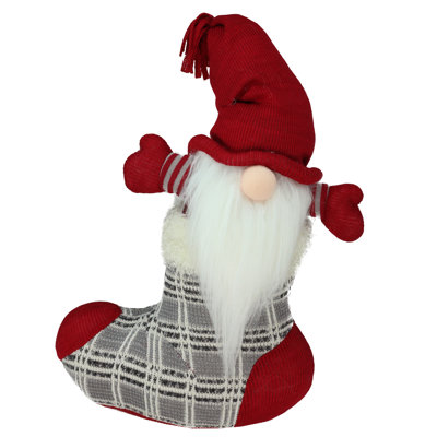 Figurine de Noël 14,5 "rouge et grise