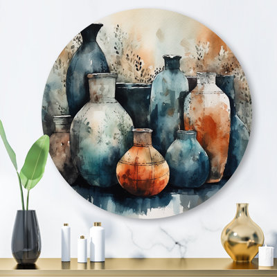Art mural bleu et orange Boho Pottery II - Boho Pottery