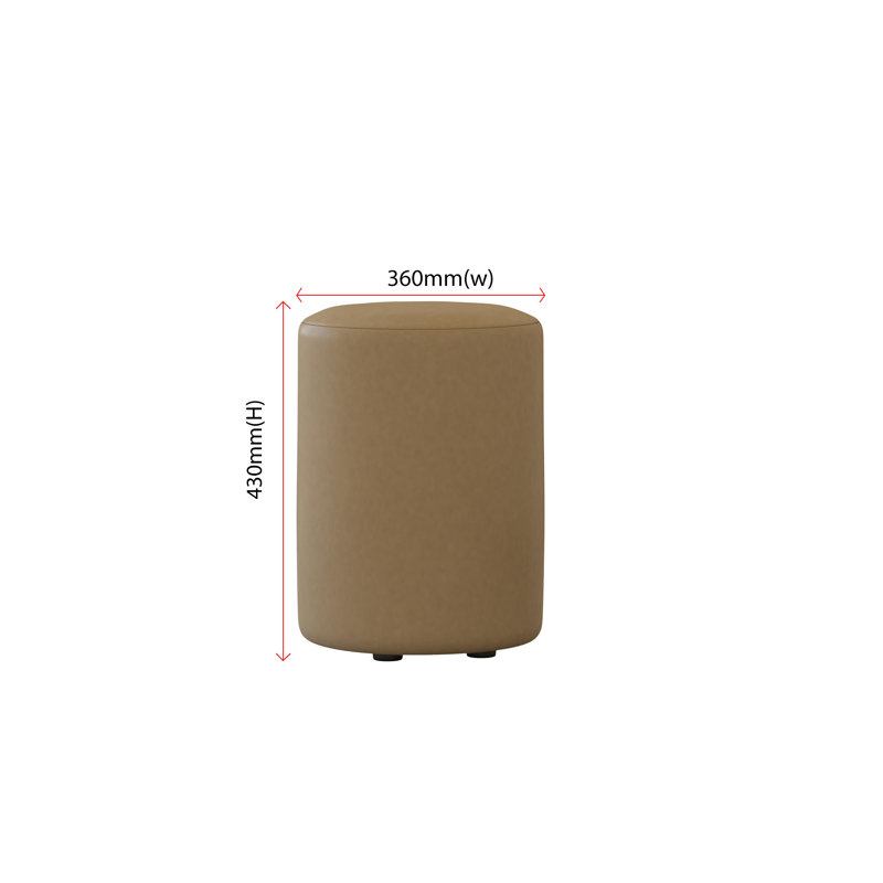Faux Leather Round Stool Seating , Truffle Light Brown