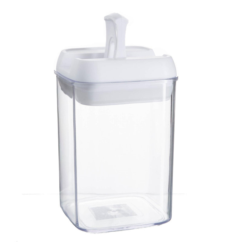Argon Tableware - Food Storage Containers with Flip Lock Lid - Set of 3, White, 15.5cm H x 10cm W x 10cm D