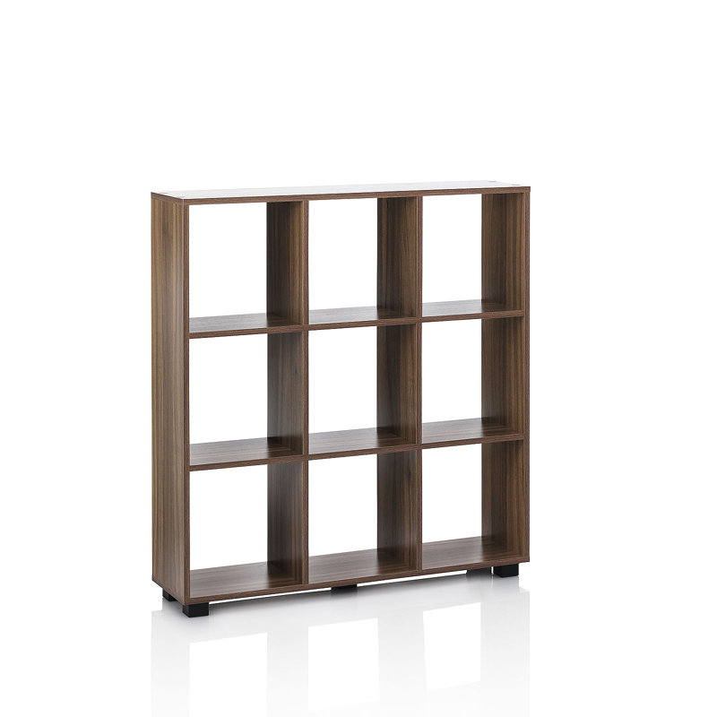 Nevon 99.5 cm H x 90 cm W Etagere Bookcase, Brown